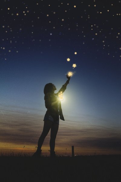 Ночное небо и человек