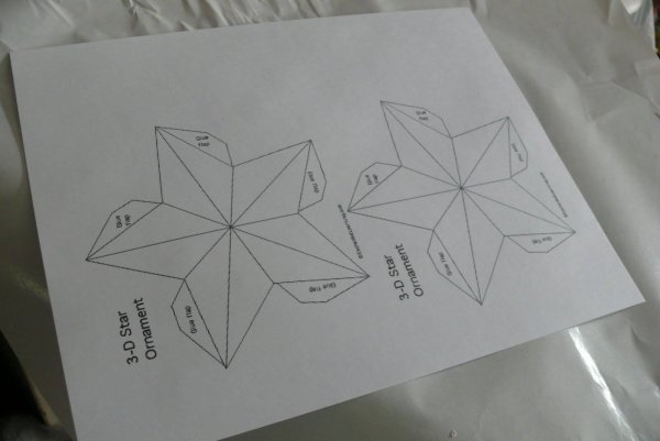 Объемная пятиконечная звезда из бумаги