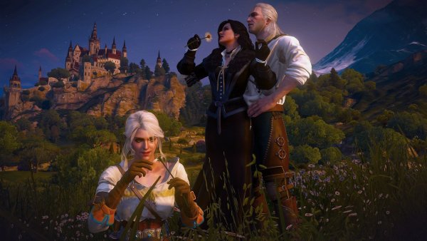 Геральт Йеннифер и Цири семья