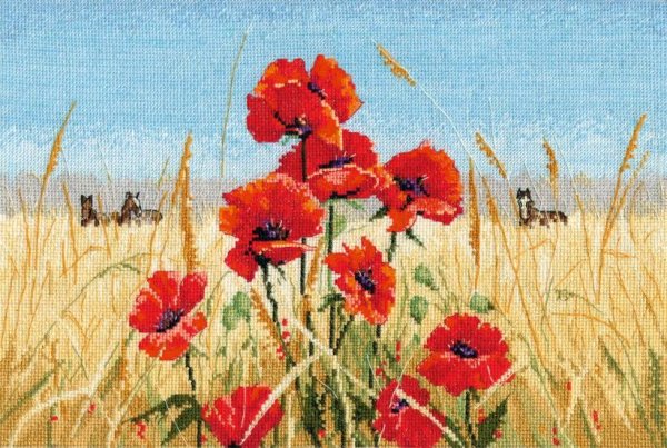 Маки в поле живопись