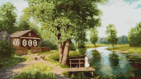 Вышивка лентами природа