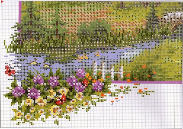 Вышивка крестиком природа