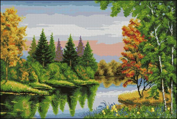 Вышивка крестиком салфетки