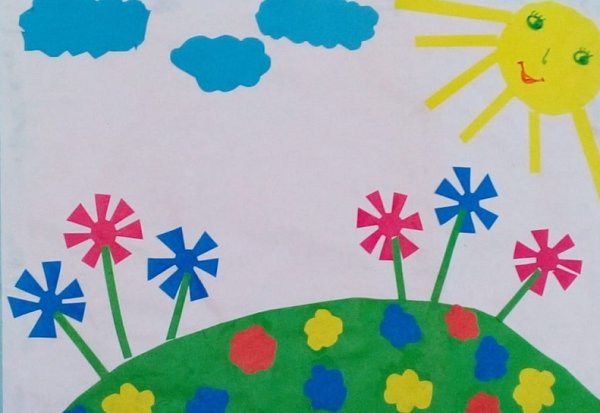 Аппликация Цветочная Поляна