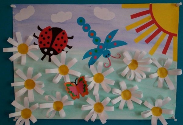 Пластилиновая живопись летний луг