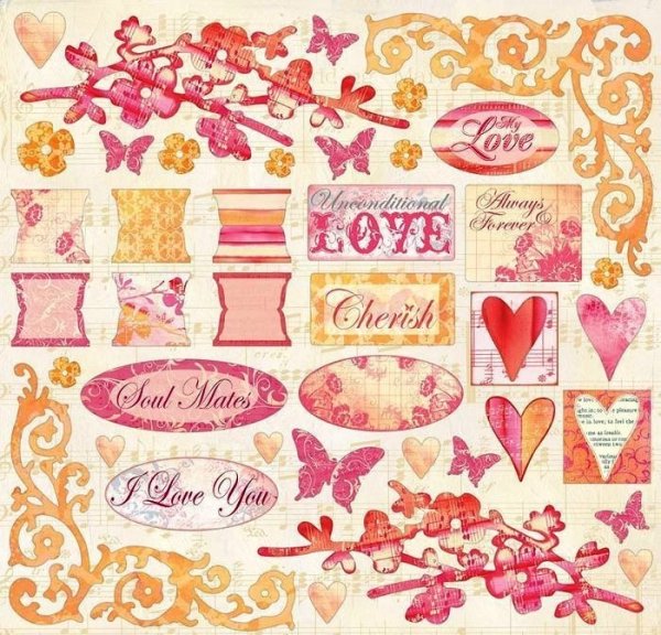 Цветные надписи для скрапбукинга