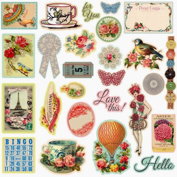 Элементы для скрапбукинга для печати