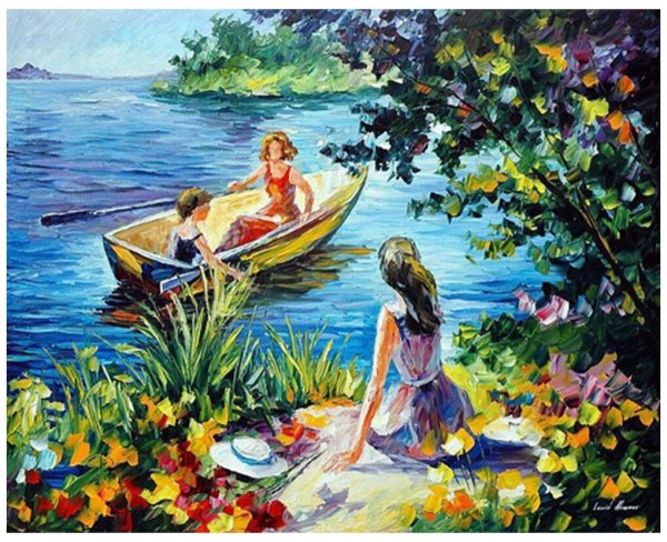 Летний пейзаж с людьми