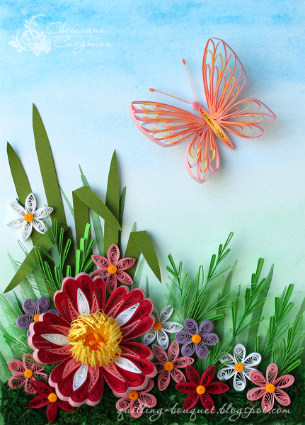 Петельчатый квиллинг цветы