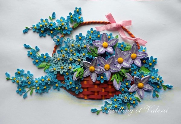 Незабудки из квиллинга