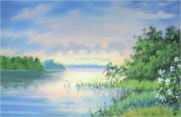 Летний пейзаж пастелью