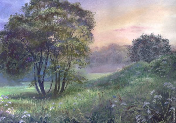 Летний пейзаж пастелью