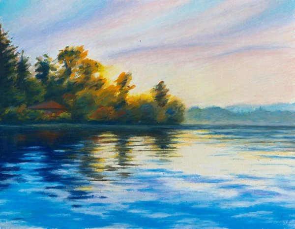 Водная гладь маслом