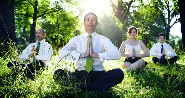 Бизнесмен на природе