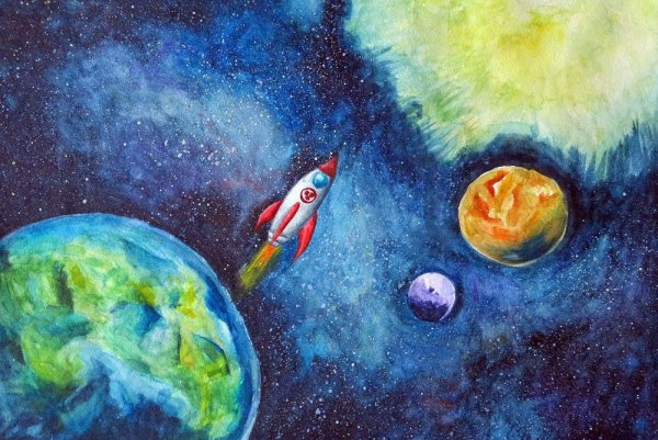 Космический пейзаж живопись