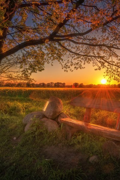 Красивый осенний закат