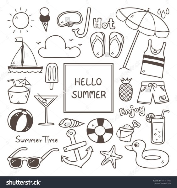 Наклейки на лето черно белые