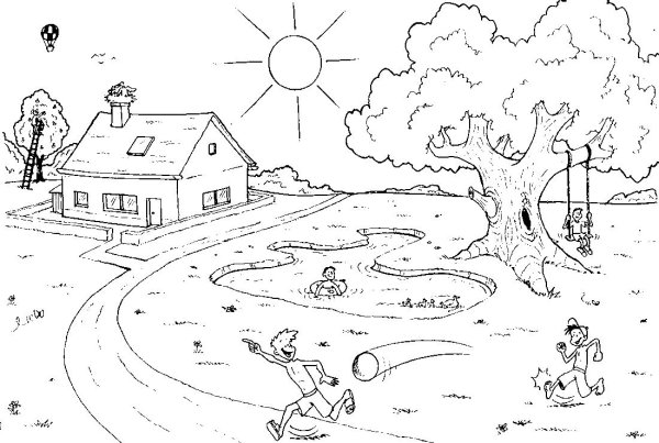 Надпись лето для раскрашивания