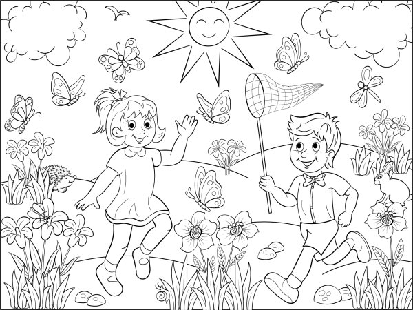 Раскраска пляж