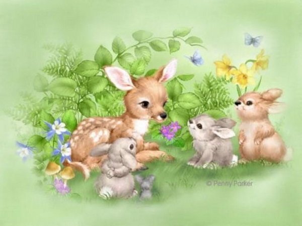 Мультяшка с цветами