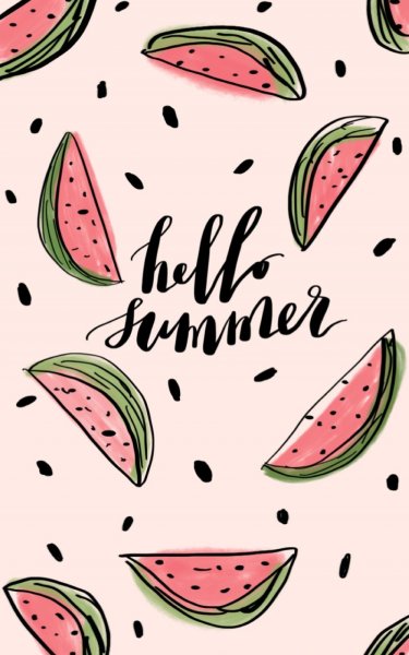 Обои с милыми арбузом