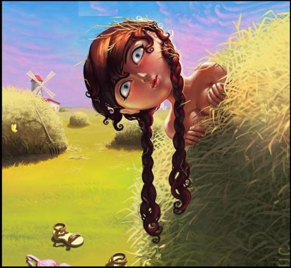 В шубе на пляже летом