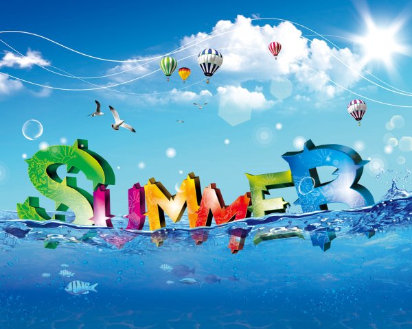 Лето надпись