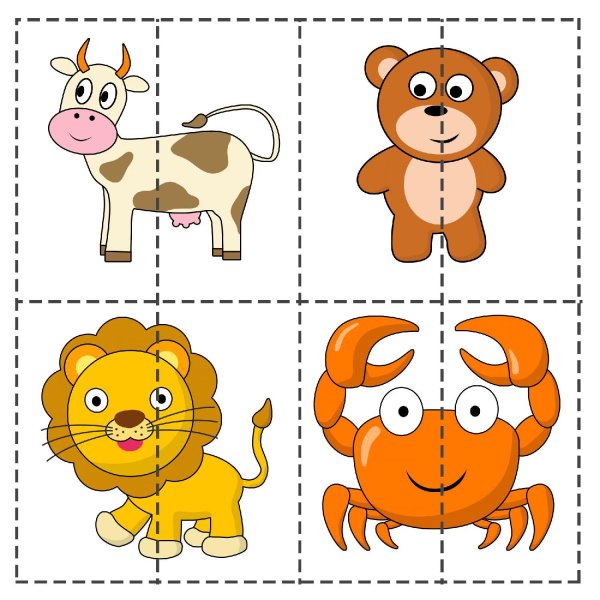 Разрезные пазлы для малышей
