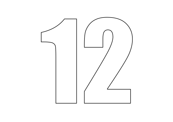 Цифра 12 трафарет