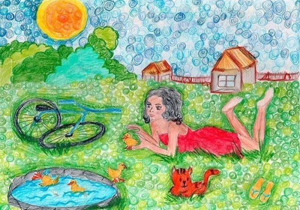 Рисунок на тему мое лето