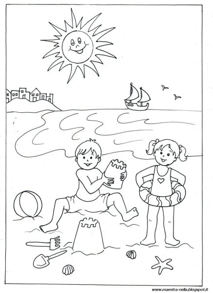 Летние раскраски для детей