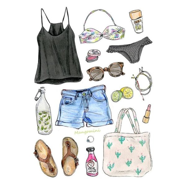 Летняя одежда для рисования