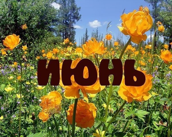 Июнь надпись