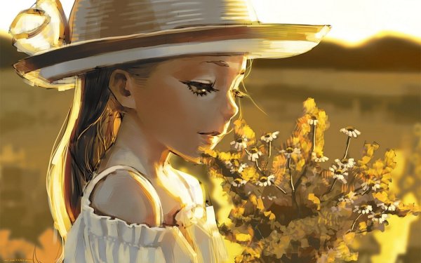 Девушка в шляпке арт