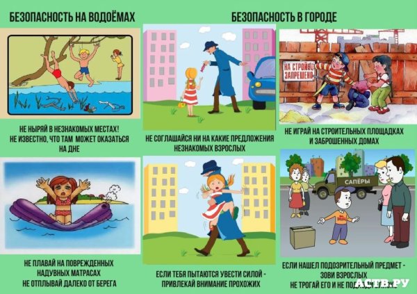 Опасности летом для детей