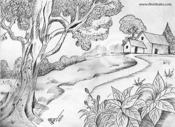 Летний пейзаж легко