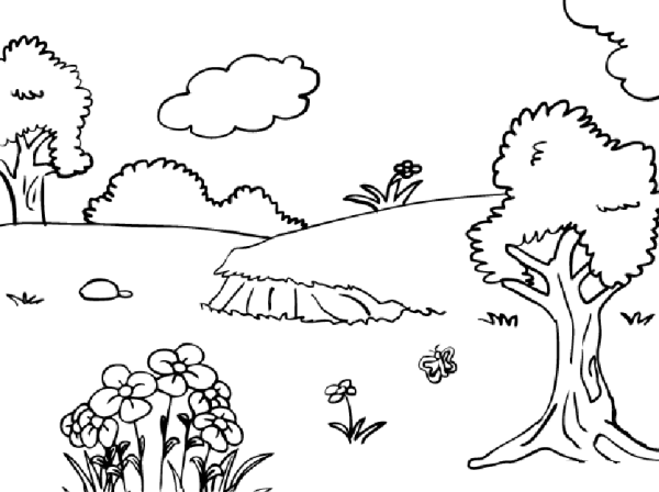 Пейзаж карандашом