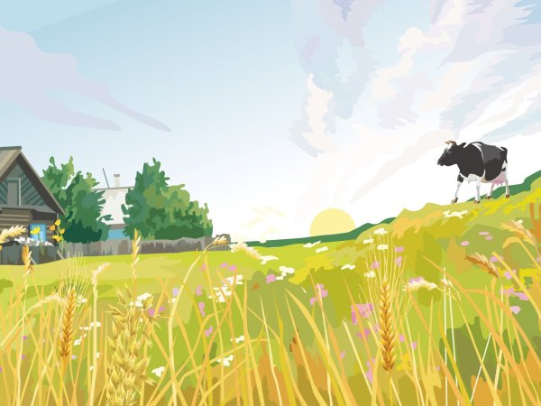 Деревня рисунок