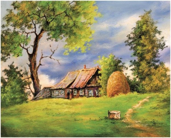 Деревенский пейзаж для детей