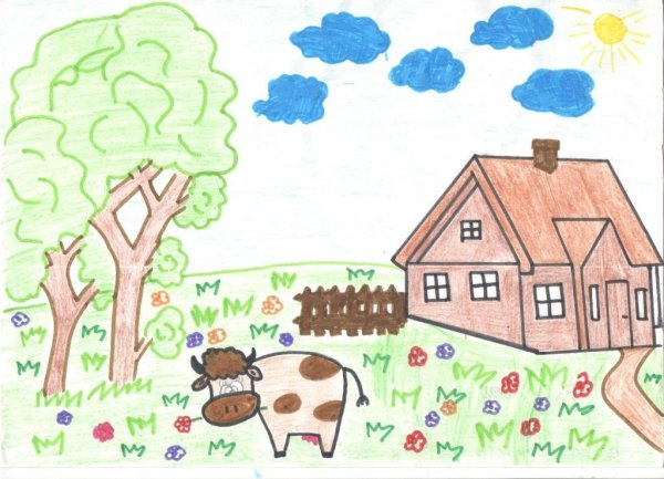 Рисунок на тему деревня