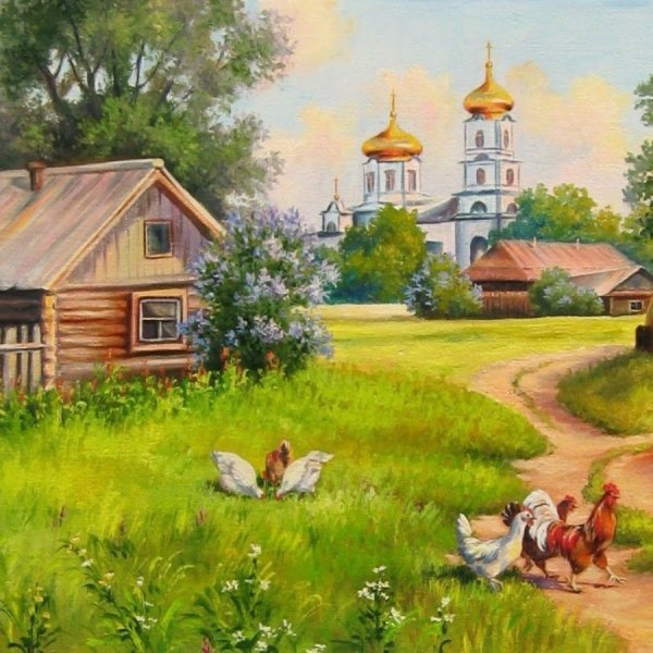 Рисование деревни