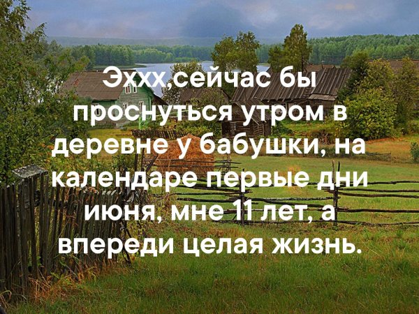 Сейчас бы проснуться утром в деревне