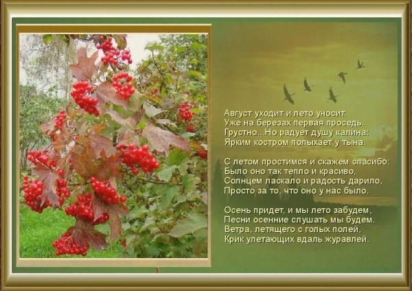 Стихи про август красивые