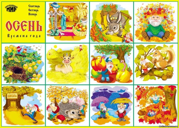 Плакат времена года для детского сада