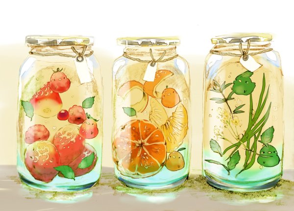 Фрукты в баночках