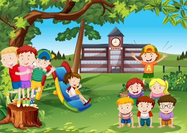 Дети на улице мультяшные