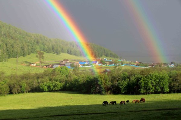 Радуга над деревней