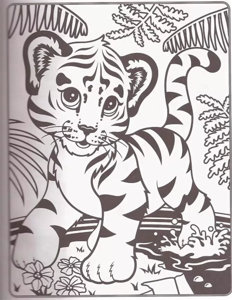 Тигр для выжигания по дереву