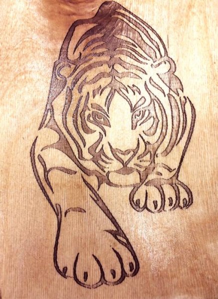 Тигр для выжигания по дереву