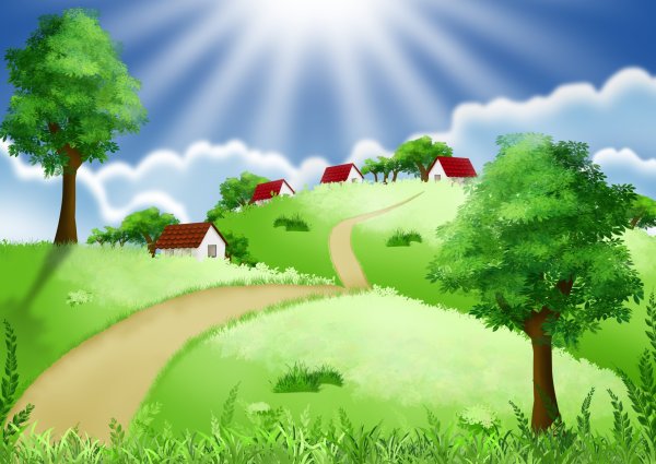 Лес мультяшный